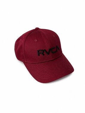 RVCA Men’s SnapBack Hat Maroon Adjustable Cap Surf Skate Outdoor Minimalist